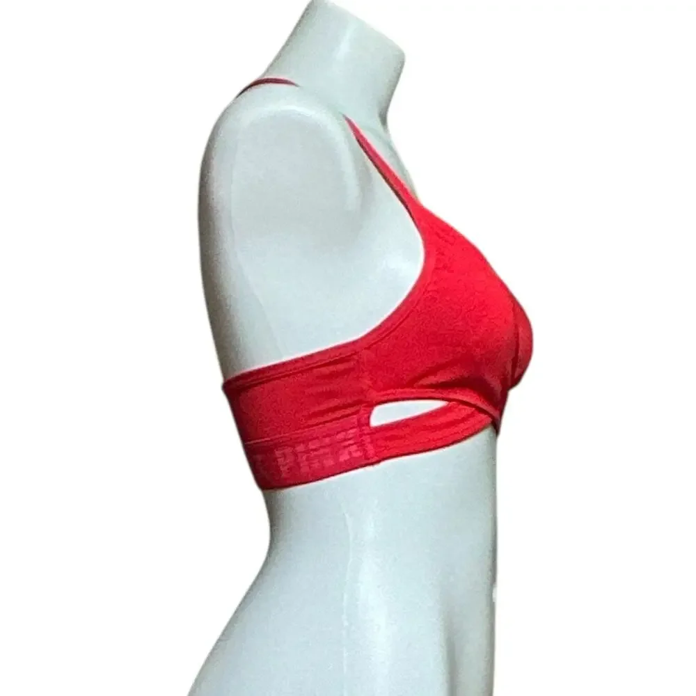 Victoria's Secret Pink Racerback Criss-Cross Front Bikini Top Red XXS